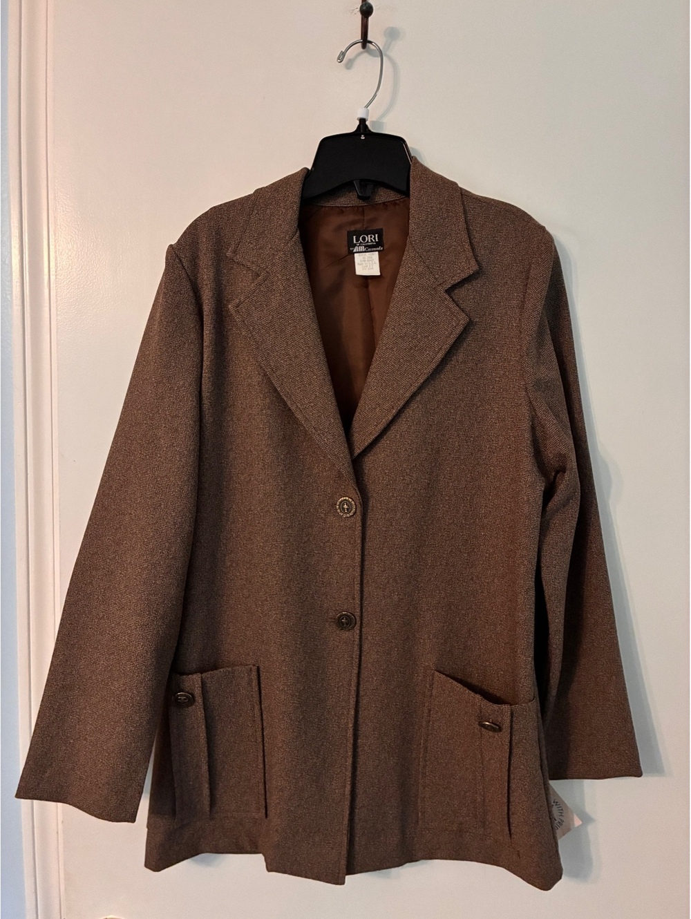 Vintage Lori by Aim Casuals Brown Blazer Jacket Made USA Large NWT
